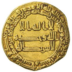 ABBASID: al-Ma'mun, 810-833, AV dinar (3.89g), Madinat al-Salam, AH211. VF