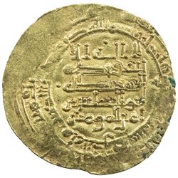 ABBASID: al-Muqtadir, 908-932, AV dinar (3.87g), Mah al-Kufa, AH313. VF
