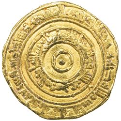 FATIMID: al-'Aziz, 975-996, AV dinar (4.12g), al-Mahdiya, AH375. VF
