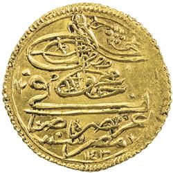 EGYPT: Mahmud I, 1730-1754, AV zeri mahbub (2.57g), Misr, AH1143. EF-AU