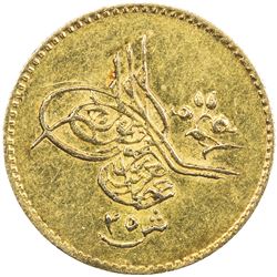 EGYPT: Abdul Aziz, 1861-1876, AV 25 qirsh (2.14g), Misr, AH1277 year 8. AU