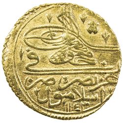 TURKEY: Mahmud I, 1730-1754, AV zeri mahbub (2.62g), Islambul, AH1143. VF