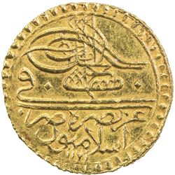 TURKEY: Mustafa III, 1757-1774, AV zeri mahbub (2.62g), Islambul, AH1171 year 8. AU