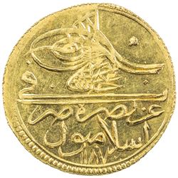 TURKEY: Abdul Hamid I, 1774-1789, AV zeri mahbub (2.64g), Islambul, AH1187 year 10. UNC