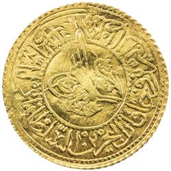 TURKEY: Mahmud II, 1808-1839, AV new rumi altin (2.19g), Kostantiniye, AH1223 year 14. VF