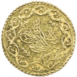 TURKEY: Mahmud II, 1808-1839, AV cedid mahmudiye (1.58g), Kostantaniye, AH1223 year 28. EF-AU