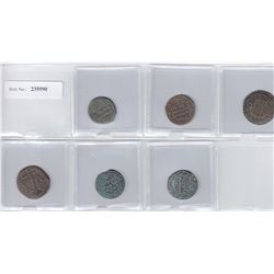 TAHIRID: LOT of 6 copper coins