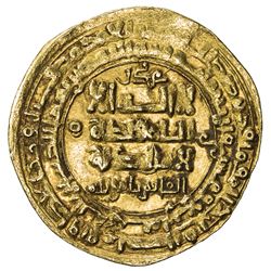 GHAZNAVID: Mas'ud I, 1030-1041, AV dinar (3.21g), al-Rayy, AH424. EF