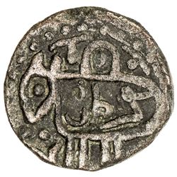 GREAT MONGOLS: temp. Chingiz Khan, 1206-1227, AE jital (3.31g), Kurraman, ND. VF