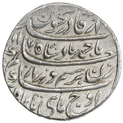 DURRANI: Ahmad Shah, 1747-1772, AR rupee (11.48g), Shahjahanabad (Delhi), AH1170 year 11. EF-AU
