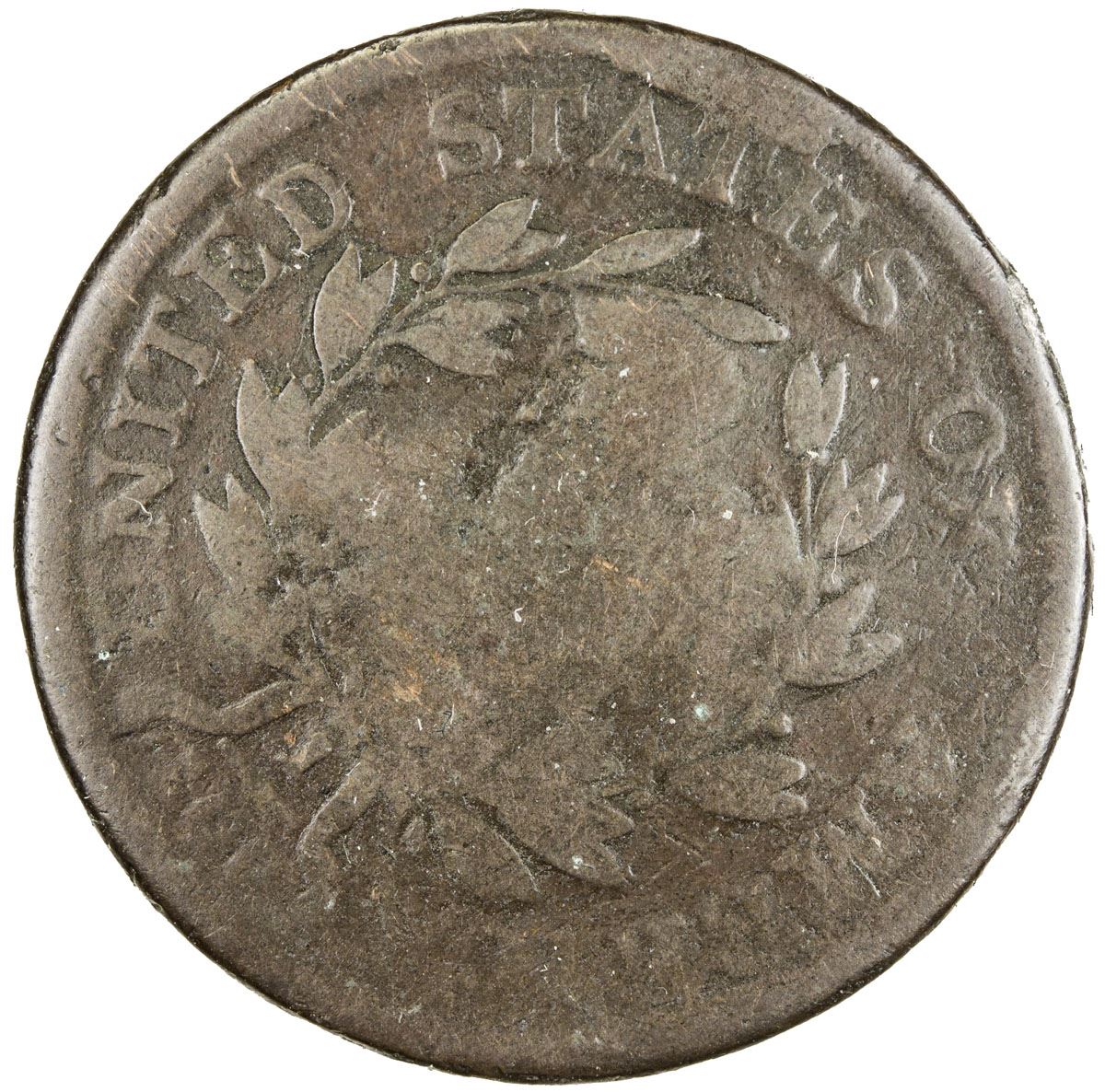 Ceylon Ae Token Nd Countermark T C On Usa Draped Bust Cent 1802 Pridmore 115 Brunk C 79 Vf