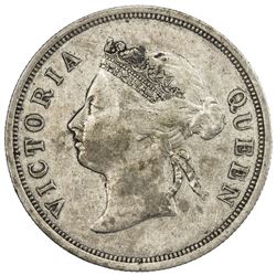 STRAITS SETTLEMENTS: Victoria, 1837-1901, AR 50 cents, 1896, KM-13, choice VF