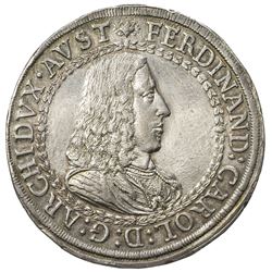 AUSTRIA: Ferdinand Charles, 1646-1662, AR 2 thaler, ND (1654). EF