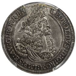 AUSTRIA: Leopold I, 1657-1705, AR 1/2 thaler, ND (1658). PCGS MS64