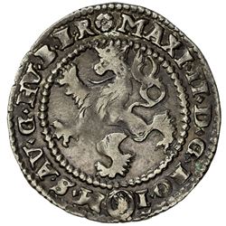 BOHEMIA: Maximilian II, 1564-1576, AR weissgroschen (2.13g), Prague, 1576. VF