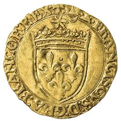 FRANCE: Francois I, 1515-1547, AV ecu d'or, Bordeaux mint. VF