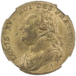 FRANCE: Louis XVI, 1774-1793, brass 12 deniers, Paris, 1791-A. NGC MS63
