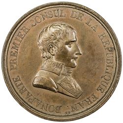 FRANCE: Napoleon, First Consul, 1799-1804, AE medal, AN IX (1801). EF