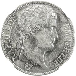 FRANCE: Napeolon I, Emperor, 1804-1815, AR 5 francs, 1810-A. NGC AU58