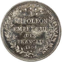 FRANCE: Napoleon I, Emperor, 1804-1814, AR medal (29.24g), 1804. AU