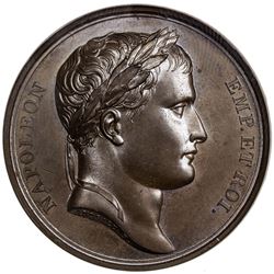 FRANCE: Napoelon I, Emperor, 1804-1814, AE medal, Paris mint, 1807. NGC MS65