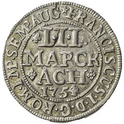 AACHEN: AR 3 mark (1.98g), 1754. EF