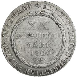 ANHALT-BERNBURG: Alexius Friedrich Christian, 1796-1834, AR 2/3 thaler (gulden) (13.93g), 1806-HS. E