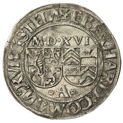 AUGSBURG: Eberhard von Konigstein, 1515-1535, AR batzen (3.97g), 1516. EF