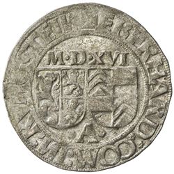 AUGSBURG: Eberhard von Konigstein, 1515-1535, AR batzen (3.92g), 1516. VF-EF