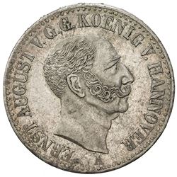 HANOVER: Ernst August, 1837-1851, AR thaler (22.13g), 1844-A, KM-197.1, EF to AU
