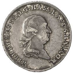 HESSE-CASSEL: Wilhelm IX, 1785-1803, AR 1/2 thaler (9.48g), 1789-F. VF