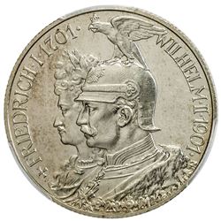 PRUSSIA: Wilhelm II, 1888-1918, AR 2 mark, 1901-A. PCGS PF64