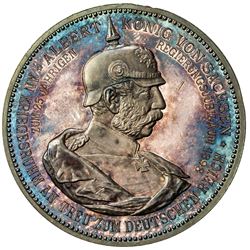 SAXONY: Albert, 1873-1902, AR medal, 1898. BU