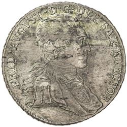 SAXE-ALBERTINE LINE: Friedrich August III, 1763-1806, AR 2/3 thaler (13.96g), Dresden, 1801-IEC. EF
