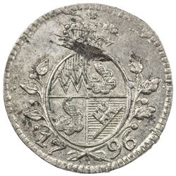 WURZBURG: Georg Karl, 1795-1802, AR 1/84 gulden, 1796. UNC