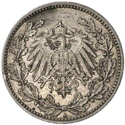 GERMANY: Wilhelm II, 1888-1918, AR 50 pfennig, 1898-A. EF