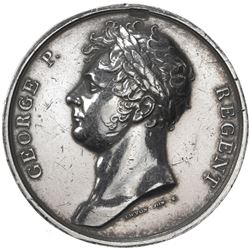 GREAT BRITAIN: George III, 1760-1820, AR medal (29.94g), 1815. EF-AU
