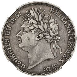 GREAT BRITAIN: George IV, 1820-1830, AR crown, 1822. NGC VF20