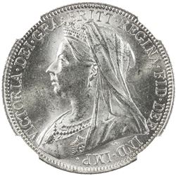 GREAT BRITAIN: Victoria, 1837-1901, AR florin, 1901. NGC MS63