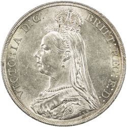 GREAT BRITAIN: Victoria, 1837-1901, AR crown, 1887. AU