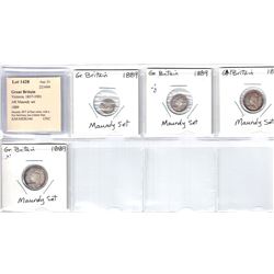 GREAT BRITAIN: Victoria, 1837-1901, AR Maundy set, 1889. UNC