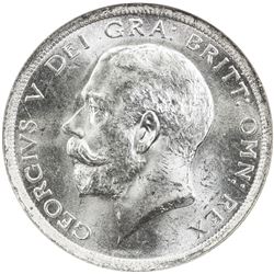 GREAT BRITAIN: George V, 1910-1936, AR 1/2 crown, 1915. NGC MS64