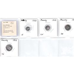 GREAT BRITAIN: George V, 1910-1936, AR Maundy set, 1917. UNC