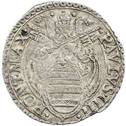 PAPAL STATES: Paul IV, 1555-1559, AR testone, Rome. EF