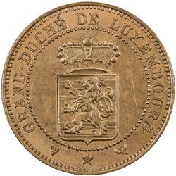 LUXEMBOURG: Willem III, 1849-1890, AE 5 centimes, 1889. AU