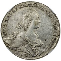 RUSSIAN EMPIRE: Catherine II, the Great, 1762-1796, AR rouble, 1774. NGC AU