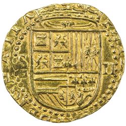 SPAIN: Philip II, 1556-1598, AV 2 escudos (6.68g), Sevilla