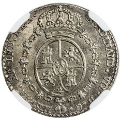 SPAIN: Fernando VII, 1808-1833, AR reale, 1808. NGC MS63