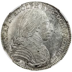 SWEDEN: Gustav IV Adolph, 1792-1809, AR 1/6 riksdaler, 1805/4. MS63