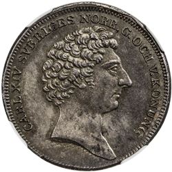 SWEDEN: Carl XIV Johan, 1818-1844, AR 1/4 riksdaler, 1830. MS64